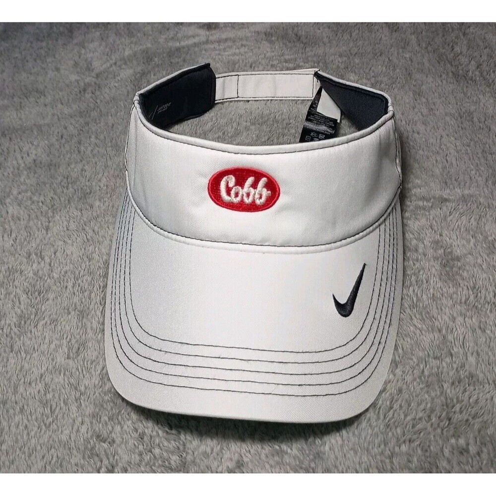 Nike Dri-Fit Golf Visor Hat Cap Strapback One Size Adjustable White 429466-100